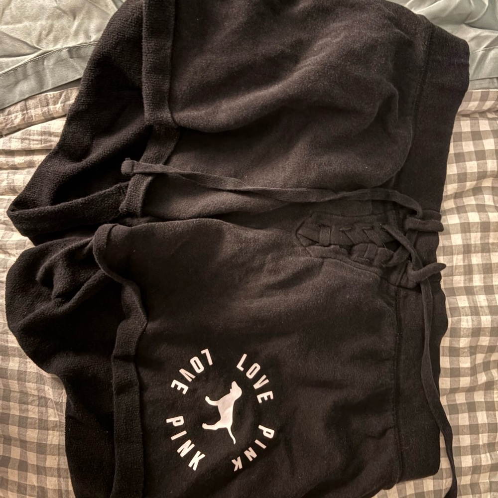 PINK Victoria's Secret Black Love Shorts